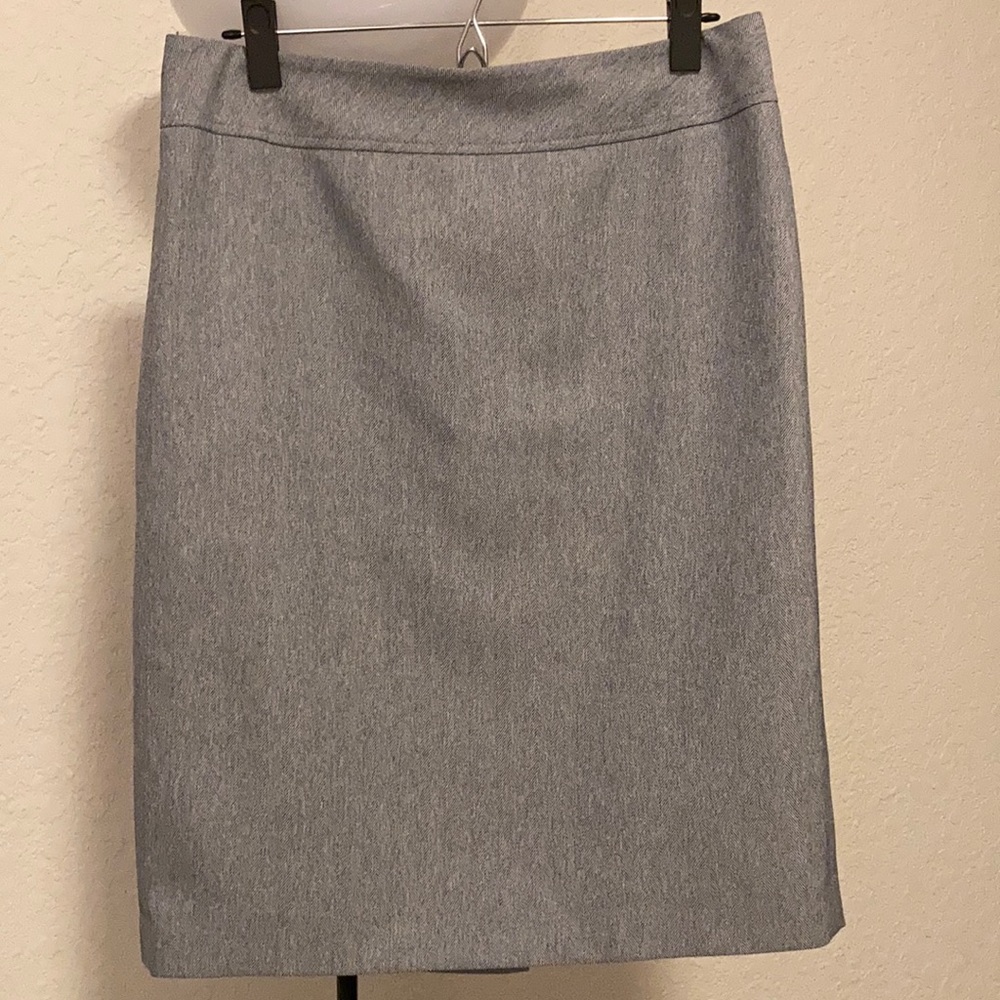 Light blue tweed-look pencil skirt
